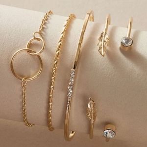 5 Piece Simple Gold Bracelet Set!